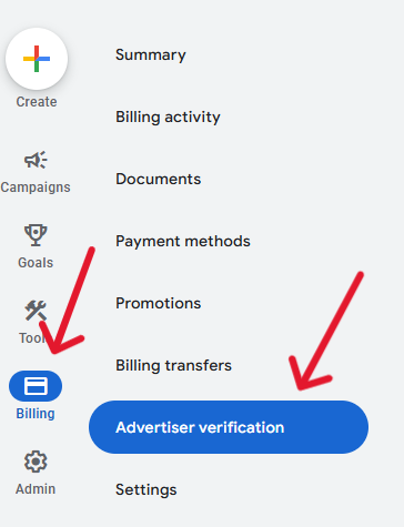 how to start verificatin google ads