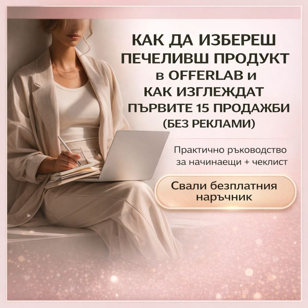 Как да избереш печеливш продукт в OfferLab и как изглеждат първите 15 продажби (без реклами)